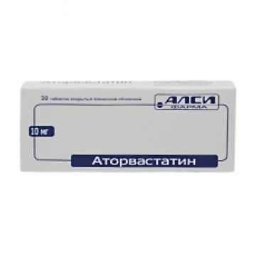 Аторвастатин 10 мг таб №30                                                               